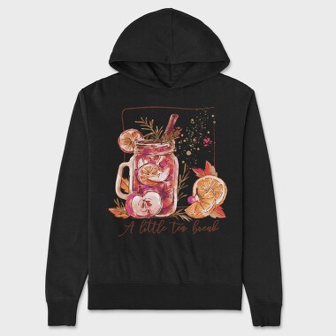 Winter Tea Cozy Drink Watercolor Beverage, Hanorac Oversize Barbati (Unisex)