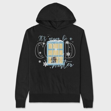 Winter Window Cat, Hanorac Oversize Barbati (Unisex)