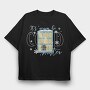 Winter Window Cat, Tricou Oversize Barbati (Unisex)