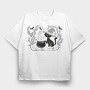 Witch Cat Halloween Illustration 3, Tricou Oversize Barbati (Unisex)