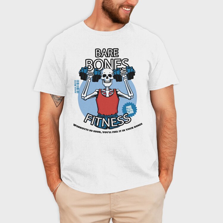 Fitness Bare Bones, Tricou Barbati (Unisex)