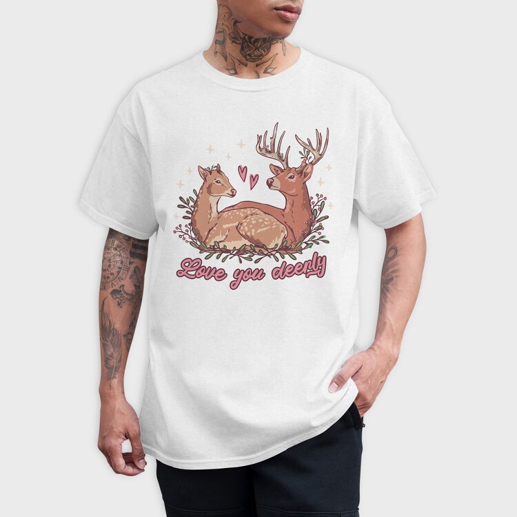 Valentine Deer, Tricou Barbati (Unisex)