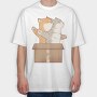 Cats In Love Titanic, Tricou Oversize Barbati (Unisex)