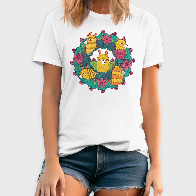 Llama Mandala, Tricou Barbati (Unisex)