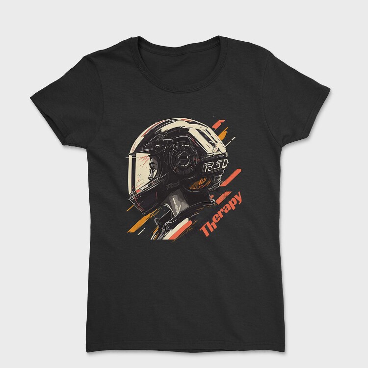 Motorcycle Therapy Helmet Artistic , Tricou Femei