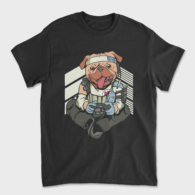 Gamer Pug, Tricou Barbati (Unisex)