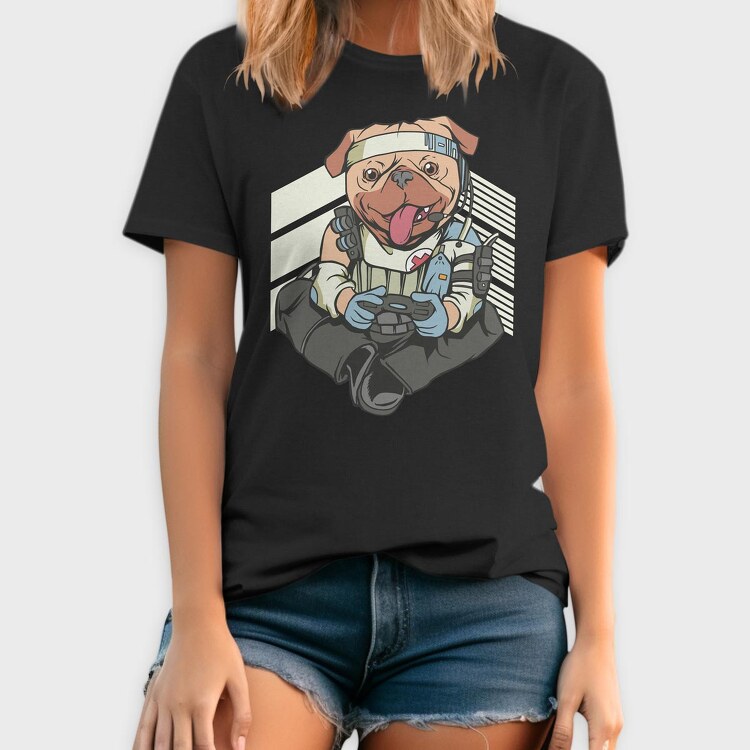 Gamer Pug, Tricou Barbati (Unisex)