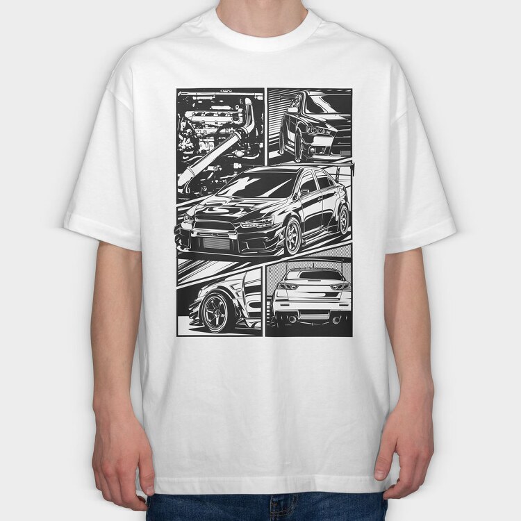 EVO X , Tricou Oversize Barbati (Unisex)