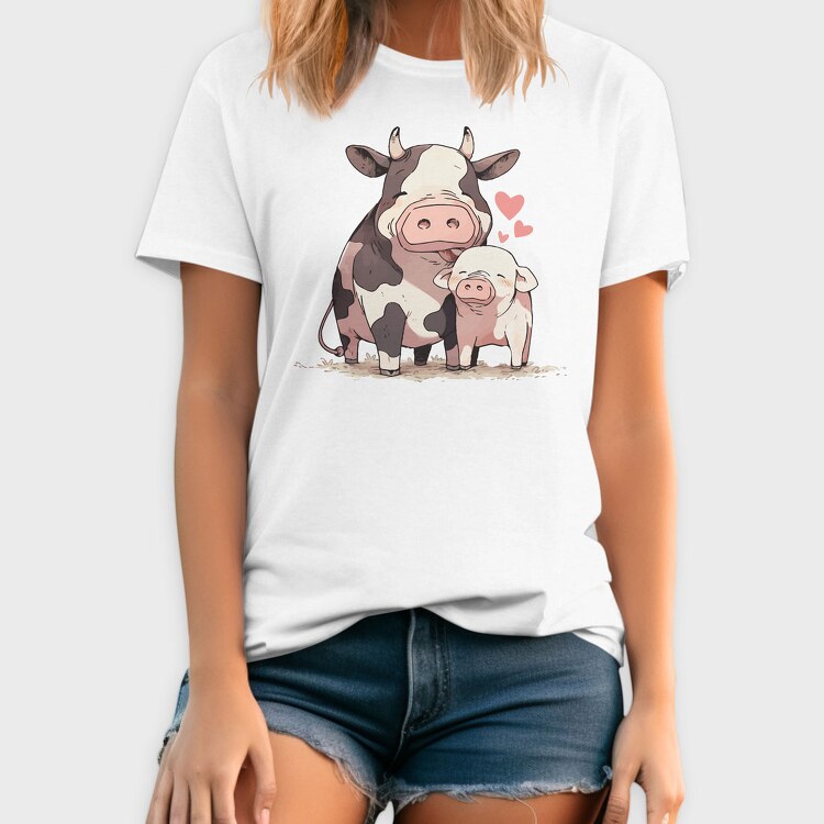Pig Cow Love, Tricou Barbati (Unisex)