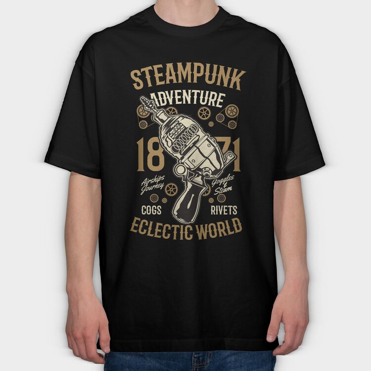 Steampunk Adventure , Tricou Oversize Barbati (Unisex)