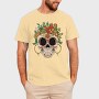 Skull Traditional Flowers, Tricou Barbati (Unisex)