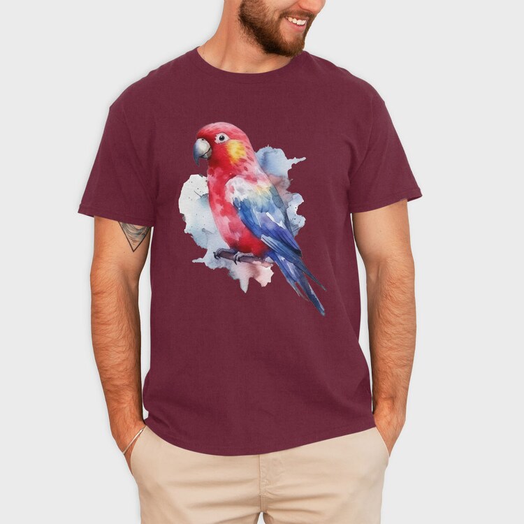 Magnificent Rosella Watercolor, Tricou Barbati (Unisex)