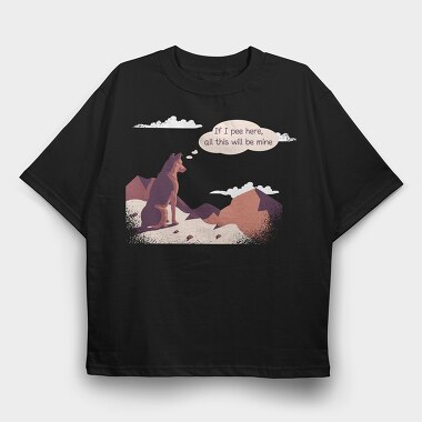 If I Pee Here Dog, Tricou Oversize Barbati (Unisex)