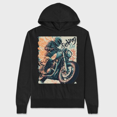 Riding in Style Motorcycle With Rider Artistic , Hanorac Oversize Barbati (Unisex)