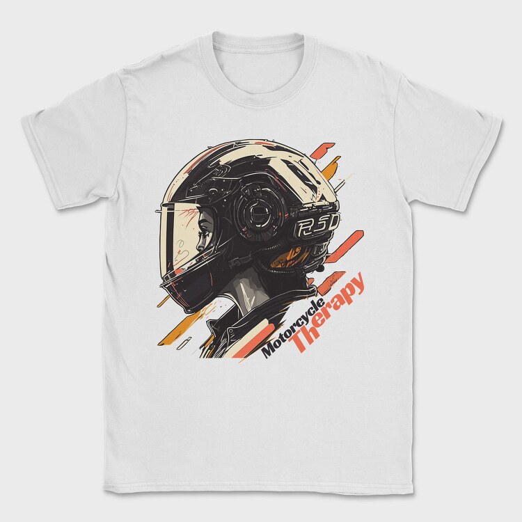 Motorcycle Therapy Helmet Artistic, Tricou Barbati (Unisex)