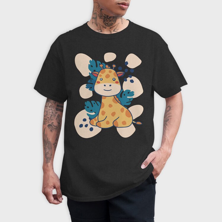 Giraffe Cartoon, Tricou Barbati (Unisex)