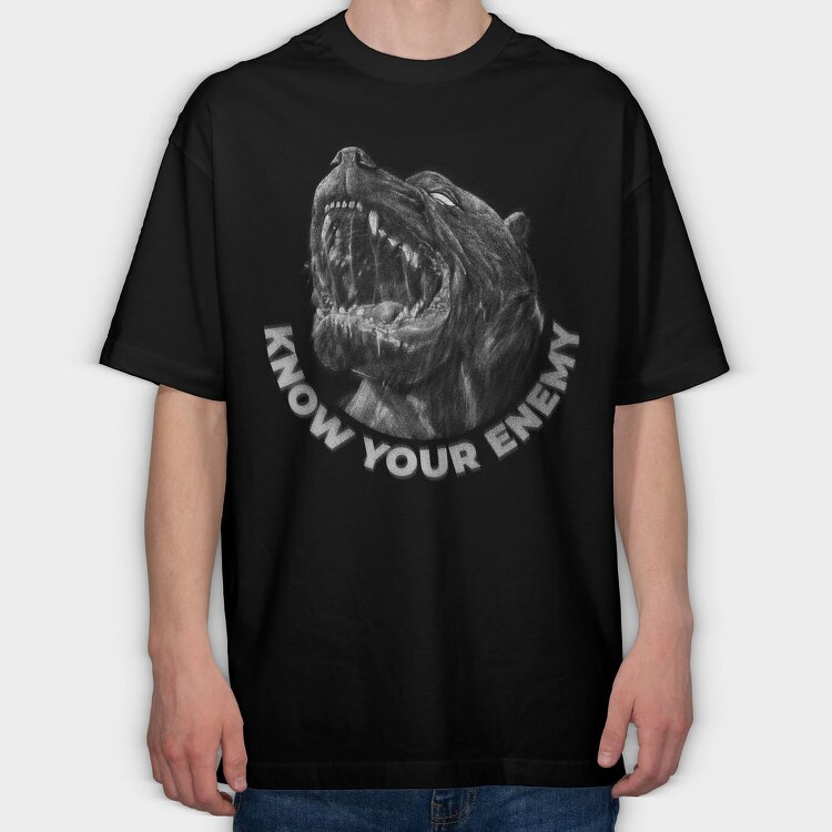 Pitbull Know Your Enemy, Tricou Oversize Barbati (Unisex)