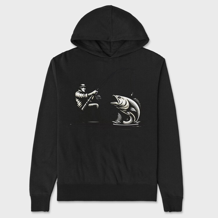 Man Fishing, Hanorac Oversize Barbati (Unisex)