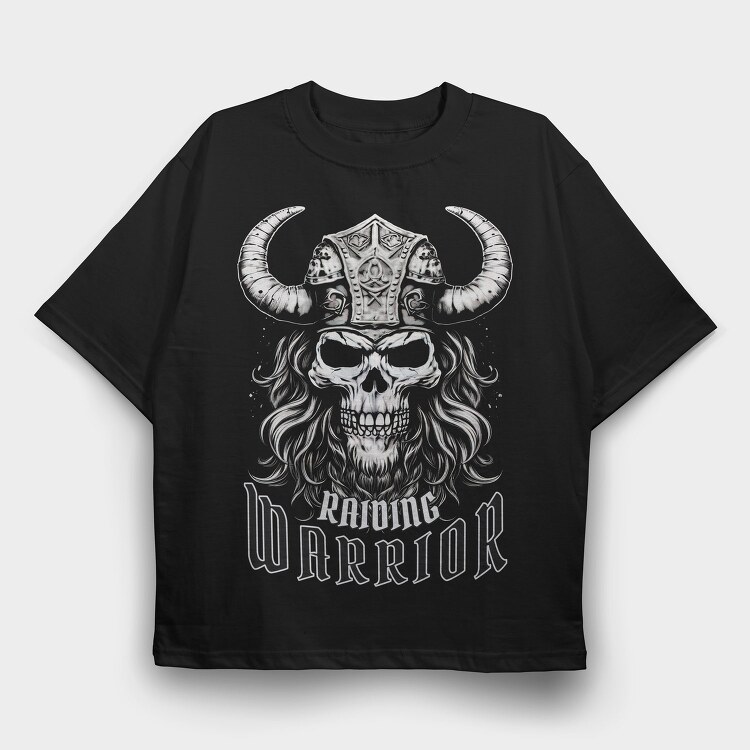 Skull Viking Warrior, Tricou Oversize Barbati (Unisex)