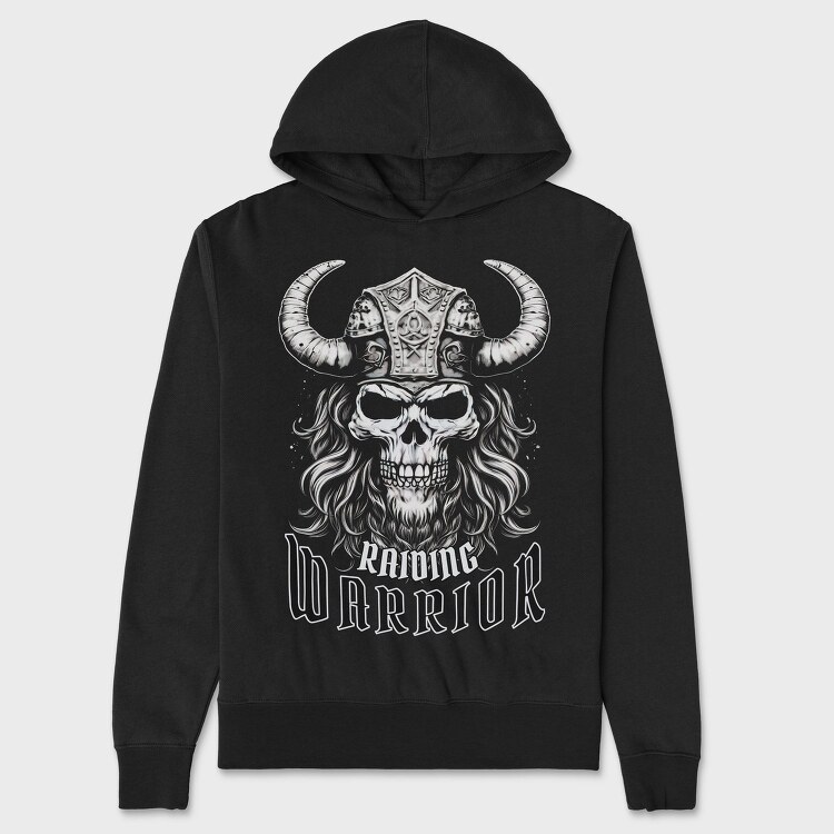 Skull Viking Warrior, Hanorac Oversize Barbati (Unisex)