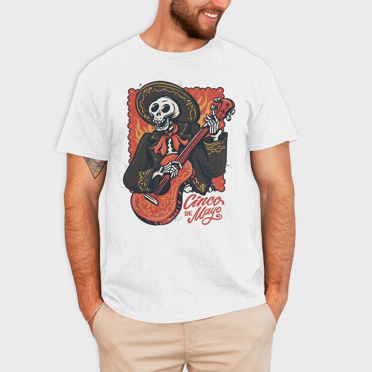 Mariachi Skeleton, Tricou Barbati (Unisex)
