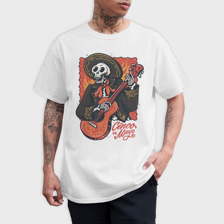 Mariachi Skeleton, Tricou Barbati (Unisex)