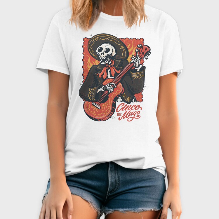 Mariachi Skeleton, Tricou Barbati (Unisex)
