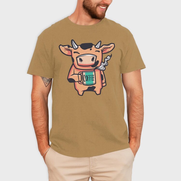 Cow Mug Coffee, Tricou Barbati (Unisex)