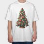 Strawberries Christmas Tree, Tricou Oversize Barbati (Unisex)