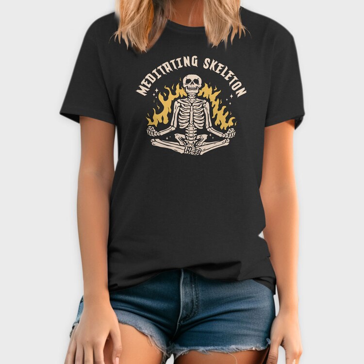 Meditating Skelleton, Tricou Barbati (Unisex)