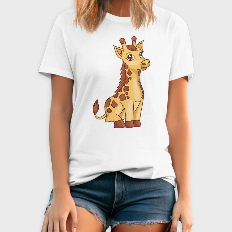 Cute Giraffe Cartoon, Tricou Barbati (Unisex)