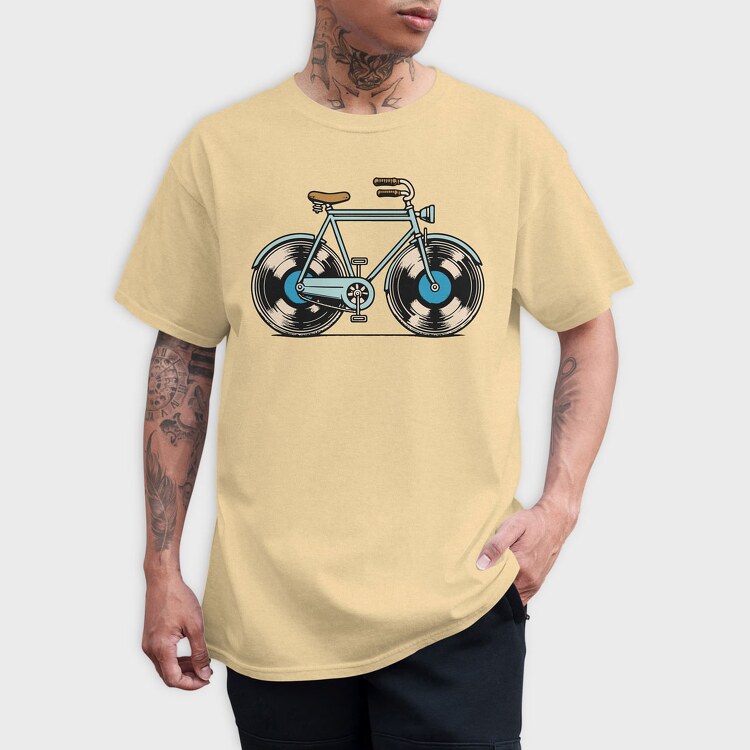 Bike Vinyl, Tricou Barbati (Unisex)
