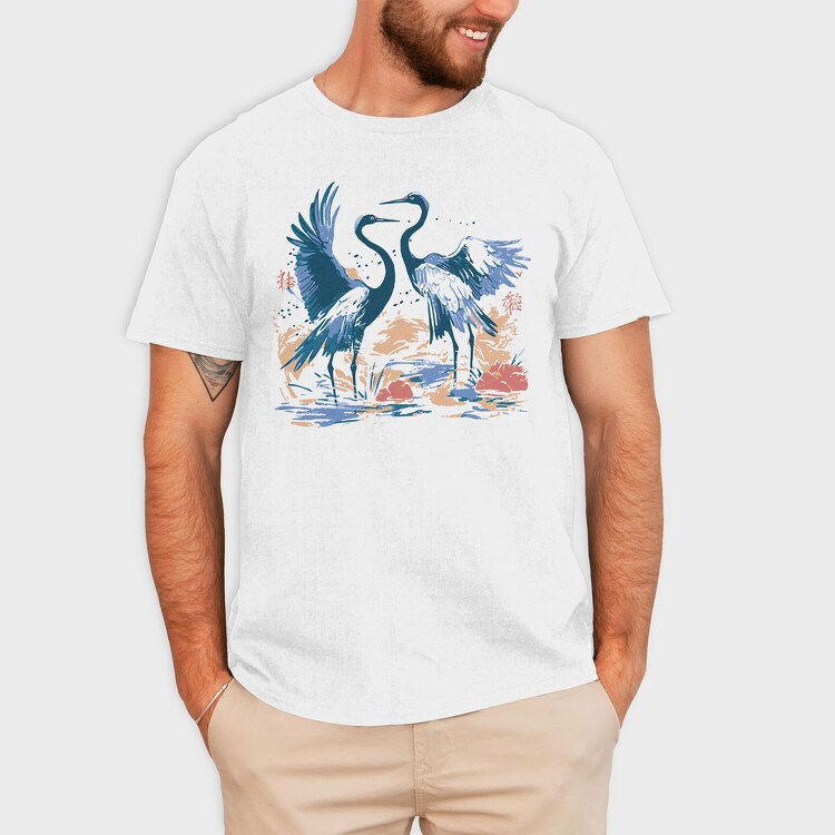 Dancing Cranes, Tricou Barbati (Unisex)