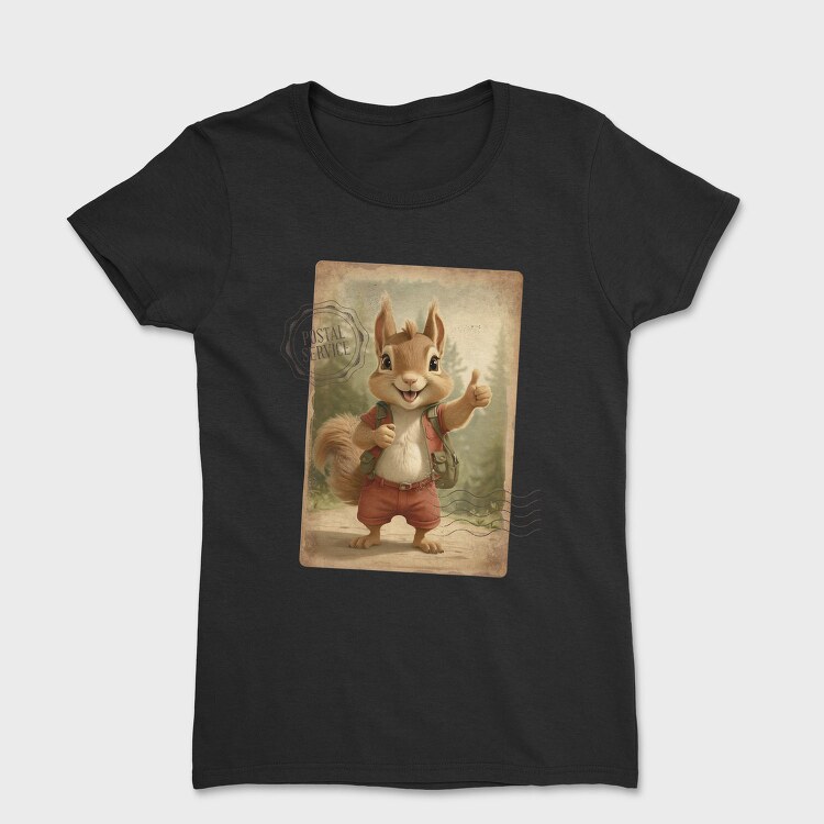 Squirrel in Nature Thumbs Up, Tricou Femei