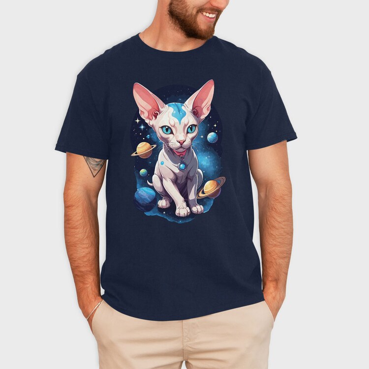 Sphynx Cat Space, Tricou Barbati (Unisex)