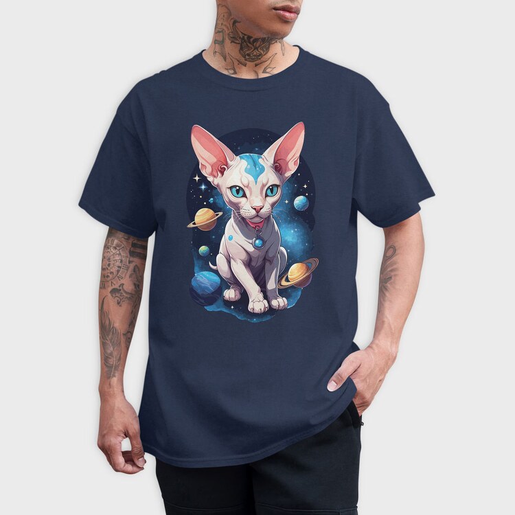 Sphynx Cat Space, Tricou Barbati (Unisex)