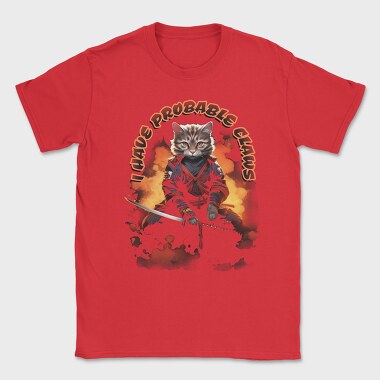 Samurai Cat I Have Probable Claws, Tricou Barbati (Unisex)