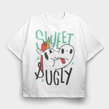 Sweet Ugly Unicorn, Tricou Oversize Barbati (Unisex)