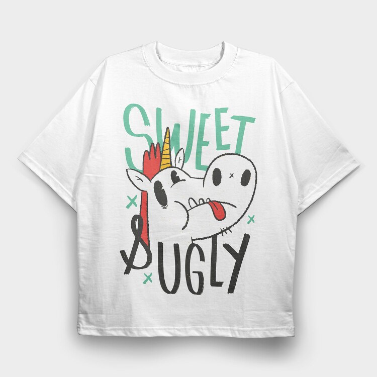 Sweet Ugly Unicorn, Tricou Oversize Barbati (Unisex)