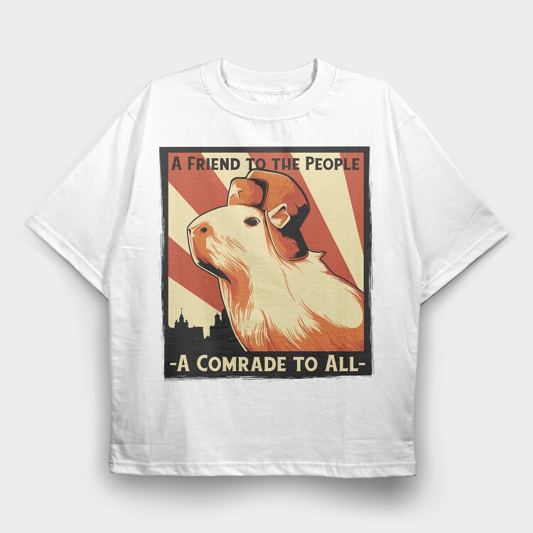 Soviet Capybara, Tricou Oversize Barbati (Unisex)