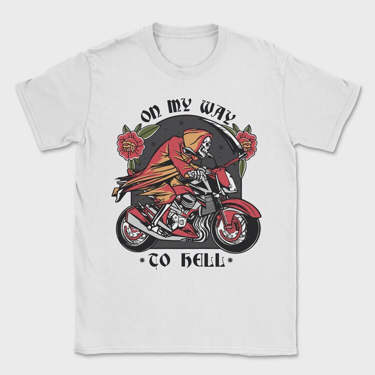 On My Way to Hell Death Bike, Tricou Barbati (Unisex)