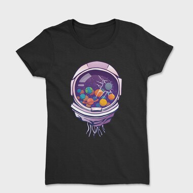 Astronaut Helmet And Planets, Tricou Femei