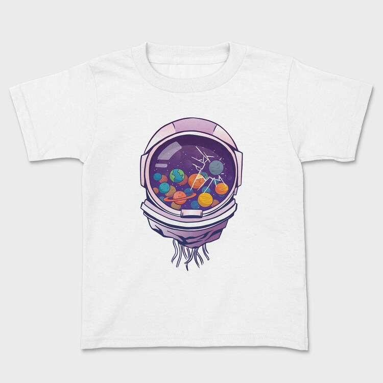 Astronaut Helmet And Planets, Tricou Copii