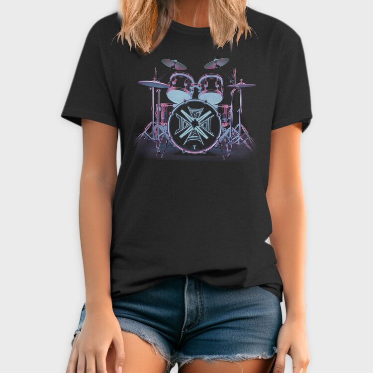 Neon Drum Set Drums, Tricou Barbati (Unisex)