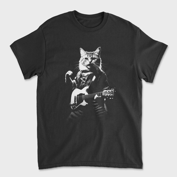 Guitar Cat, Tricou Barbati (Unisex)