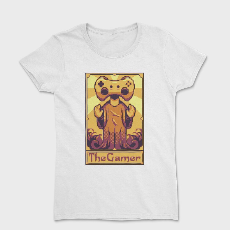Pixelart Tarot Card the Gamer, Tricou Femei