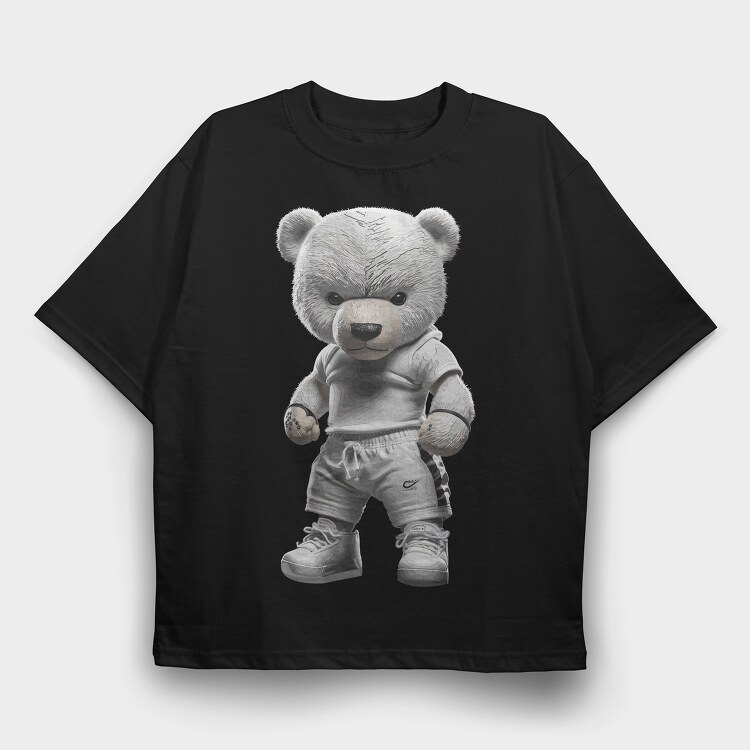 Athlete Teddy Bear, Tricou Oversize Barbati (Unisex)