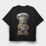 Chef Teddy Bear, Tricou Oversize Barbati (Unisex)