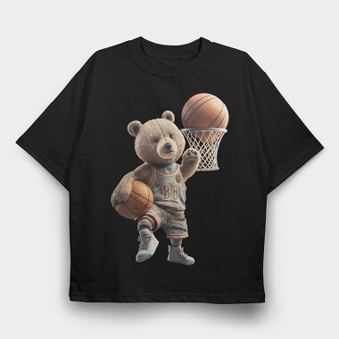 Teddy Bear Basket, Tricou Oversize Barbati (Unisex)