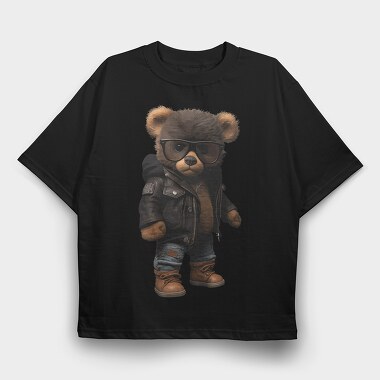 Teddy Bear With Glasses, Tricou Oversize Barbati (Unisex)